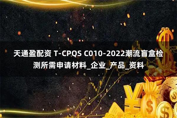 天通盈配资 T-CPQS C010-2022潮流盲盒检测所需申请材料_企业_产品_资料