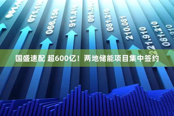 国盛速配 超600亿!两地储能项目集中签约