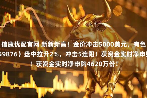 信康优配官网 新新新高!金价冲击5000美元,有色ETF华宝(159876)盘中拉升2%,冲击5连阳!获资金实时净申购4620万份!