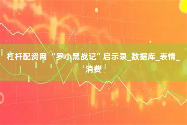 杠杆配资网 “罗小黑战记”启示录_数据库_表情_消费